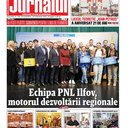 A apărut numărul 729 al Jurnalului de Ilfov