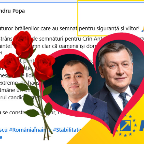 Deputatul Alexandru Popa le mulțumește brailenilor pentru susținerea lui Crin Antonescu
