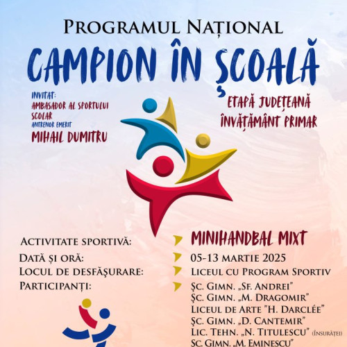 Agenția Națională pentru Sport organizează competiția "Campion în Școală"