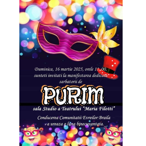 Comunitatea Evreilor din Brăila organizează sărbătoarea Purim