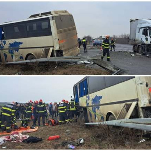 VIDEO: Accident între TIR și autobuz, activat Planul Roșu, în Timiș