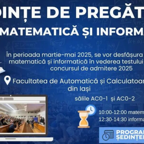 Universitatea Tehnică "Gheorghe Asachi" din Iași oferă pregătire pentru admiterea la Facultatea de Automatică și Calculatoare