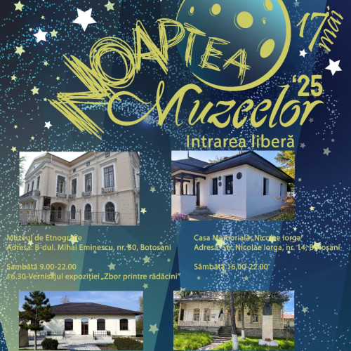Muzeul Județean Botoșani va participa la "Noaptea Muzeelor" în 2025