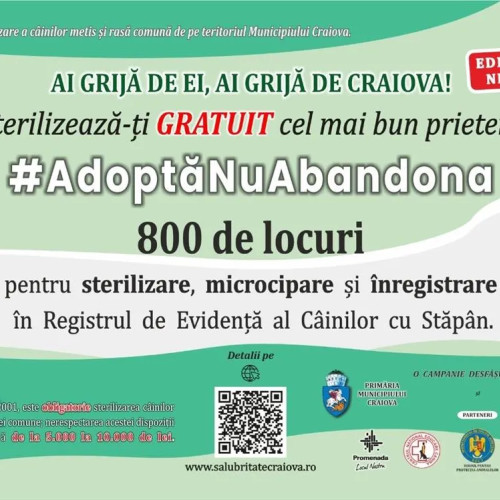 Campanie de sterilizare gratuită pentru câini în Craiova