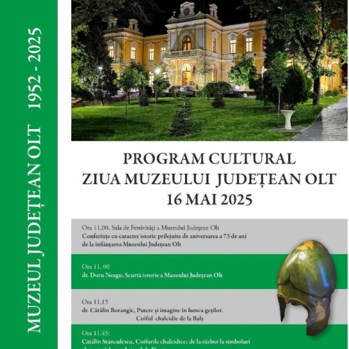 Se împlinesc 73 de ani de la înființarea Muzeului Județean Olt