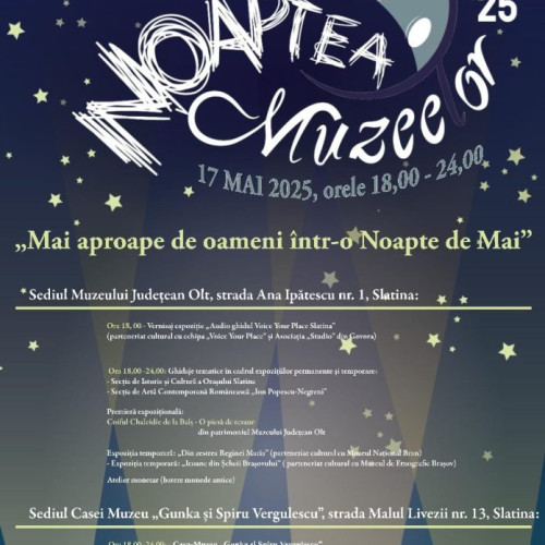 Noaptea muzeelor 2025 – Un eveniment cultural dedicat publicului oltean