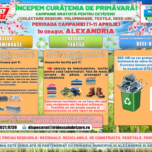 Campanie de colectare gratuită de deșeuri la Alexandria
