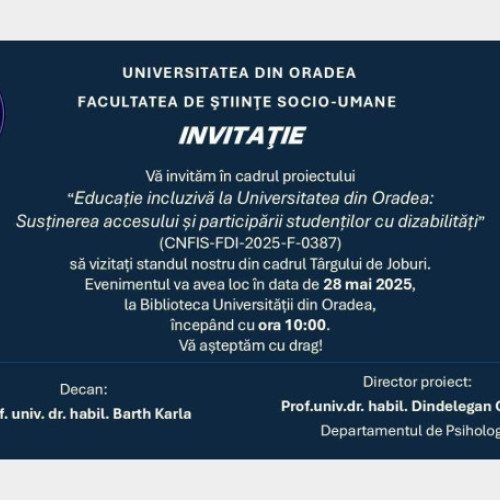 Eveniment dedicat studenților cu dizabilități la Universitatea din Oradea