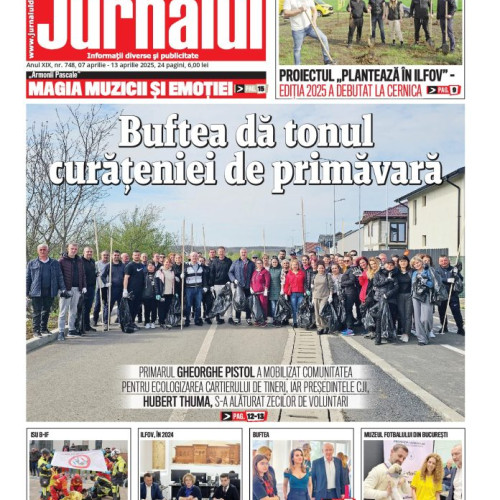 Numărul 748 al Jurnalului de Ilfov, ediția print, a fost publicat astăzi