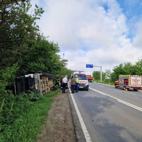 Accident rutier pe drumul european E58 în Baisa, Botoșani