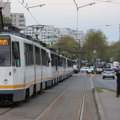 Tramvai deraiat pe Bd. Theodor Pallady în București