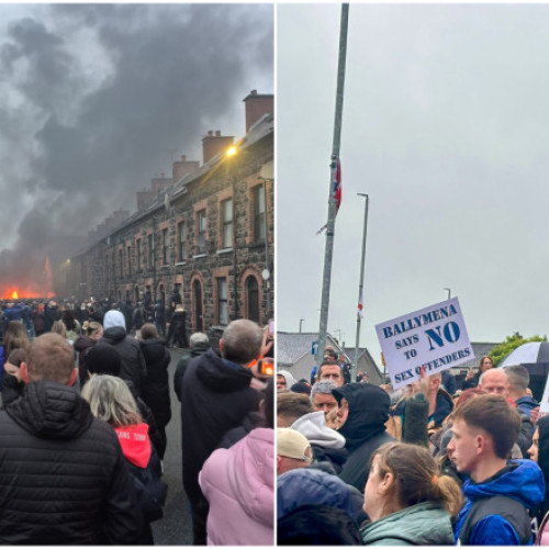 ciocniri violente în Ballymena după acuzații de viol și proteste anti-imigranți