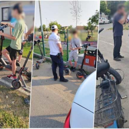 Activitate a poliției rutiere din Timișoara pentru verificarea trotinetelor electrice și bicicletelor