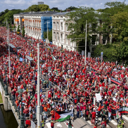 proteste la haga împotriva ofensivei israeliene din gaza