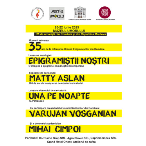 eveniment cultural aniversar la Braila cu ocazia a 35 de ani de la infiintarea uniunii epigramistilor din Romania