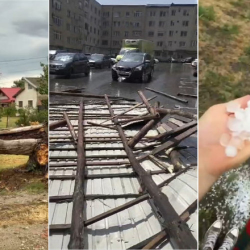 Video&Foto Furtuni violente în jumătate de țară: pompierii au intervenit în localități din 19 județe. Case și mașini distruse de vântul puternic