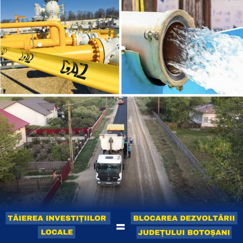 Botoșaniul afectat de tăierea finanțărilor din Programul „Anghel Saligny”. Doina Federovici: Nu putem accepta ca proiecte vitale precum drumuri, apă, canalizare și gaz să fie tăiate