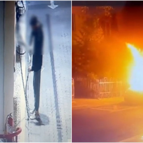 Video Bărbat din Capitală, reținut după ce a incendiat mașina fostei iubite. Suspectul, filmat în timp ce umplea o sticlă cu benzină