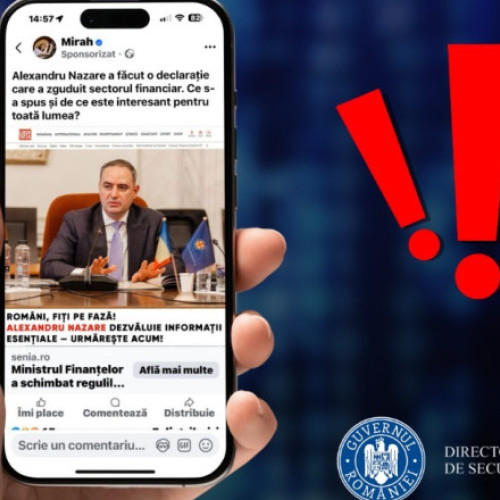 DNSC: Campanie frauduloasă care promovează o aşa-zisă platformă de investiţii de stat, asociată în mod fals cu Ministerul Finanţelor