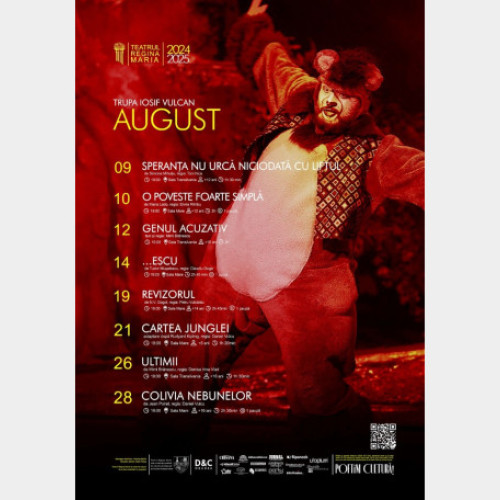 Luna august la Teatrul Regina Maria - Câte două spectacole pe săptămână
