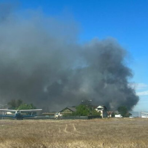 Incendiu violent la Aerooclubul din Craiova