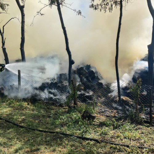 Incendiu la depozit de furaje în localitatea Plopenii Mari