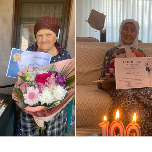 Două doamne din Medgidia au împlinit 100 de ani, eveniment sărbătorit cu bucurie și emoție