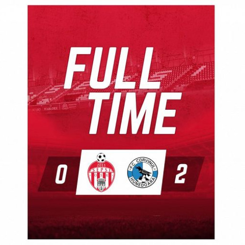 Sepsi OSK, învinsă acasă 0-2 de Corvinul Hunedoara
