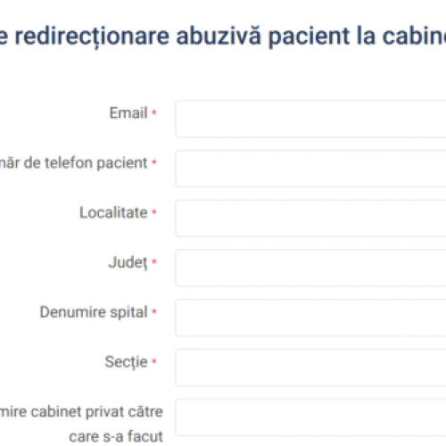 Pacienți direcționați abuziv către cabinete private pot depune sesizări online