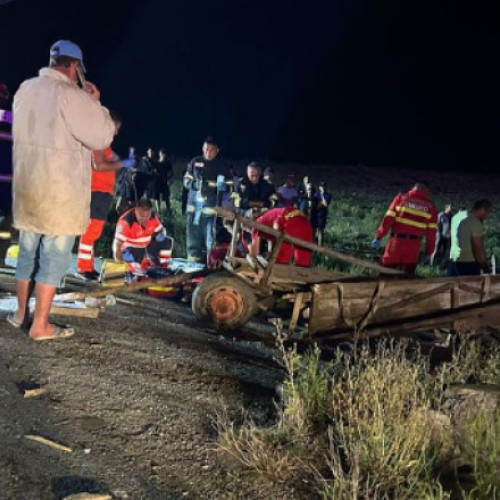 Autoutilitară lovește o căruță în Iași: cinci victime, doi morți