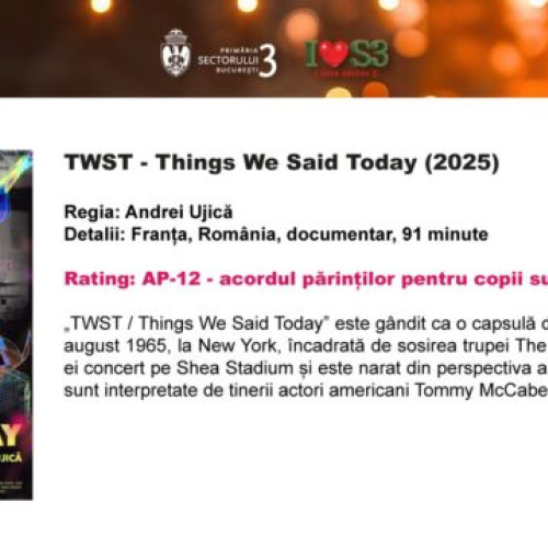 Experiența cinematografiei în aer liber în Parcul Titan continuă cu proiecții în weekend