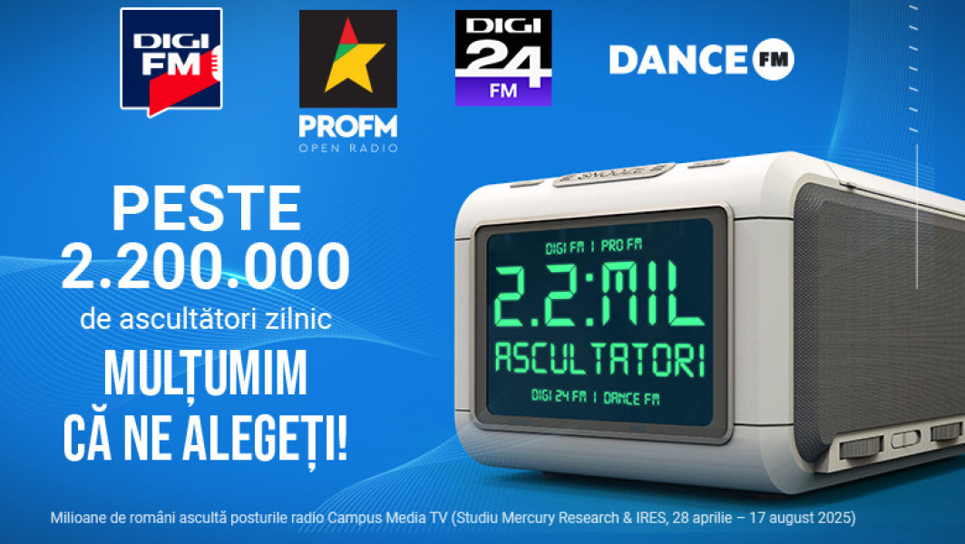 Audiențe record pentru Digi FM, PRO FM, Dance FM și Digi24 FM în 2025