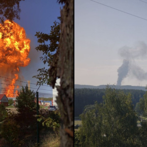 Explozie și incendiu la Vilnius, vagoane de gaz lichefiat în flăcări