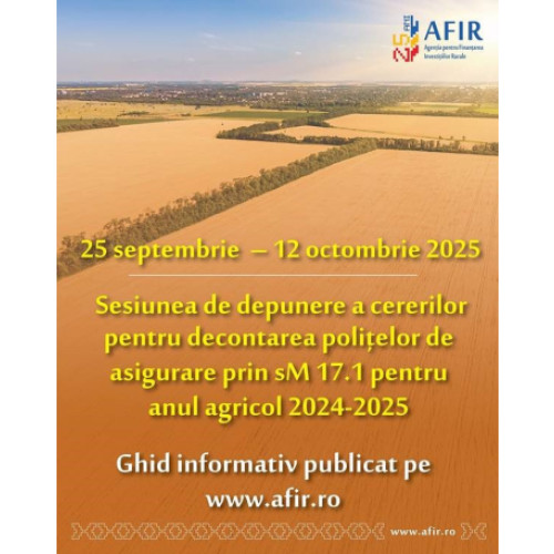OJFIR Bihor anunță sesiunea de finanțare pentru primele de asigurare agricole