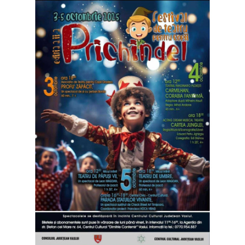 Festivalul Prichindel aduce spectacolul educativ Profu’ zăpăcit la Vaslui