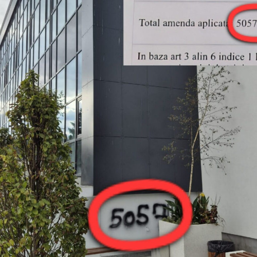 Tânăr amendat cu suma scrisă pe peretele Casei de Cultură din Victoria