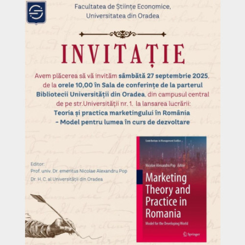 Lansare academică la Oradea: carte despre marketingul românesc cu impact global