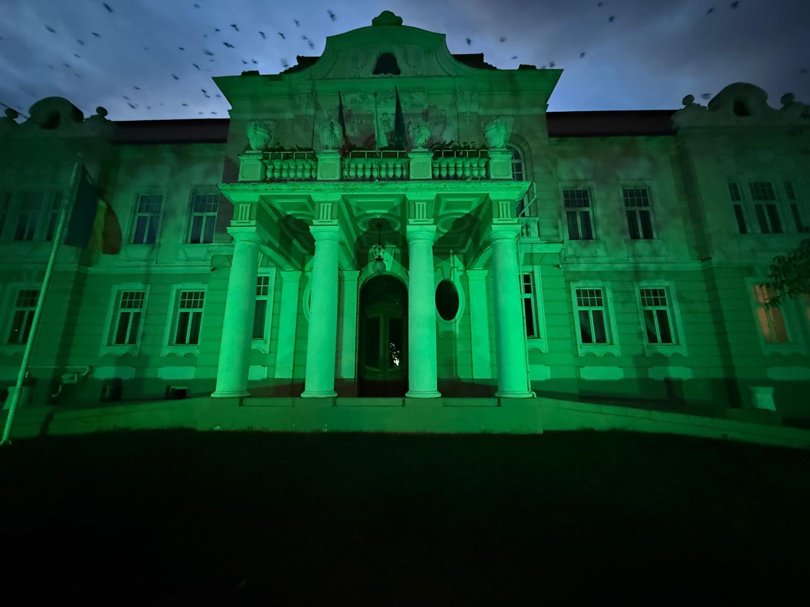Șase clădiri ale ULBS au fost iluminate în verde de Ziua Mondială a Sănătății Mintale