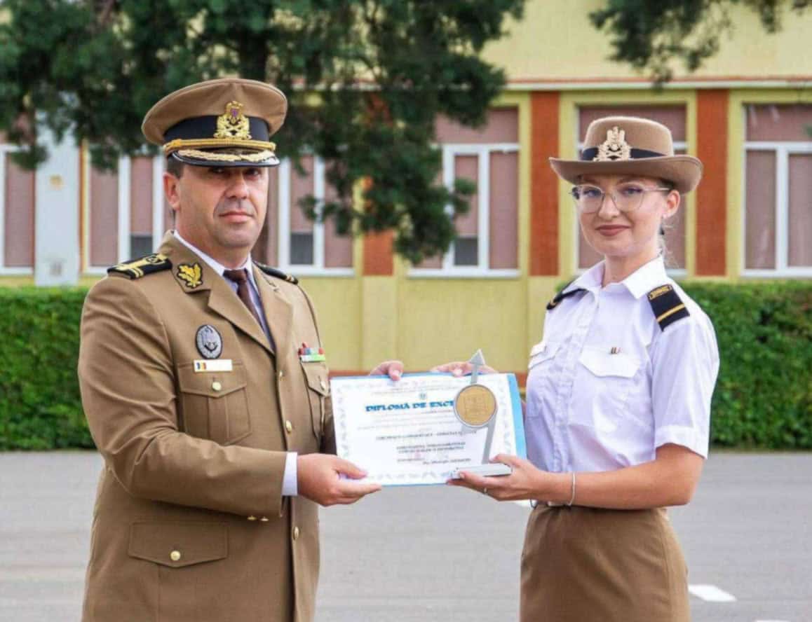 Cornelia Galben, șefă de promoție la Academia Forțelor Terestre Sibiu