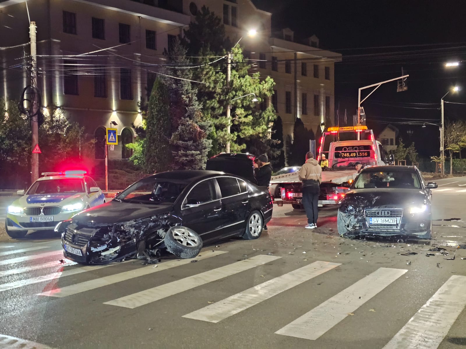 Accident rutier în Botoșani la intersecția Mihai Eminescu cu Nicolae Iorga