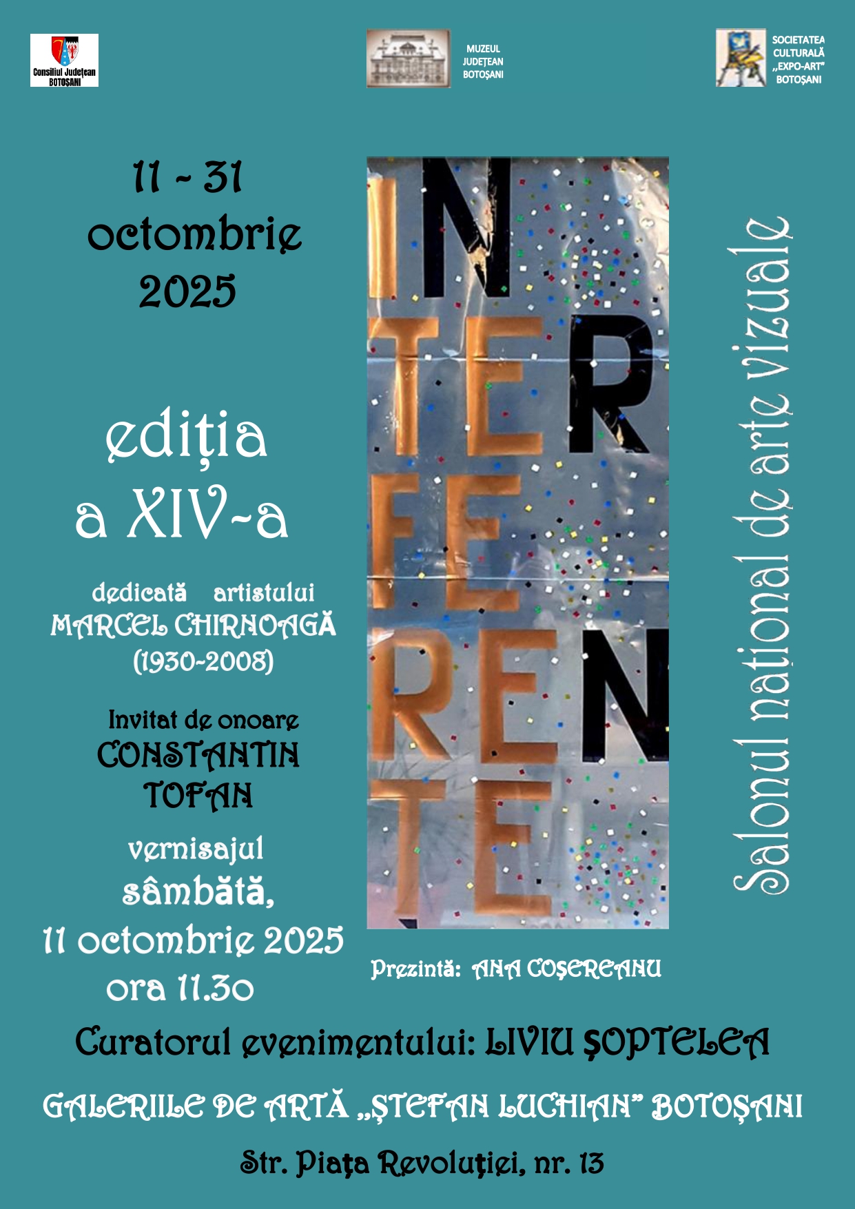 Salonul Național de Arte Vizuale „Interferențe” ajunge la Botoșani în octombrie 2025