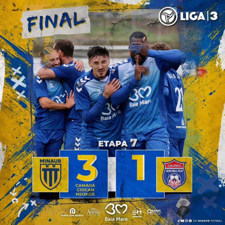 CS Minaur câștigă acasă cu 3-1 în fața celor de la Lotus Băile Felix