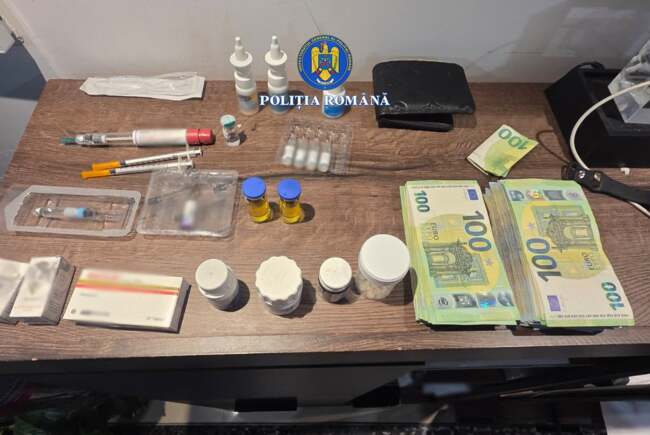 Trei bărbați reținuți în Timiș pentru producerea și vânzarea ilegală de steroizi