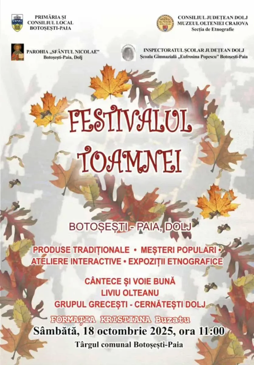 Festival tradițional cu muzică și meșteșuguri la Botoșești-Paia