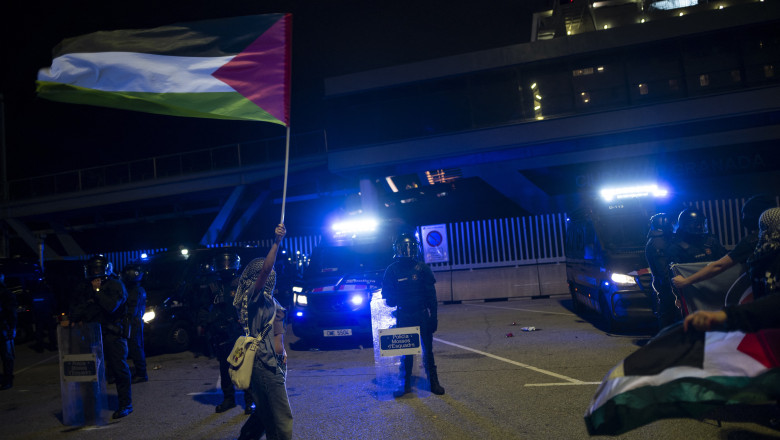 Protest violent la Barcelona împotriva situației din Palestina