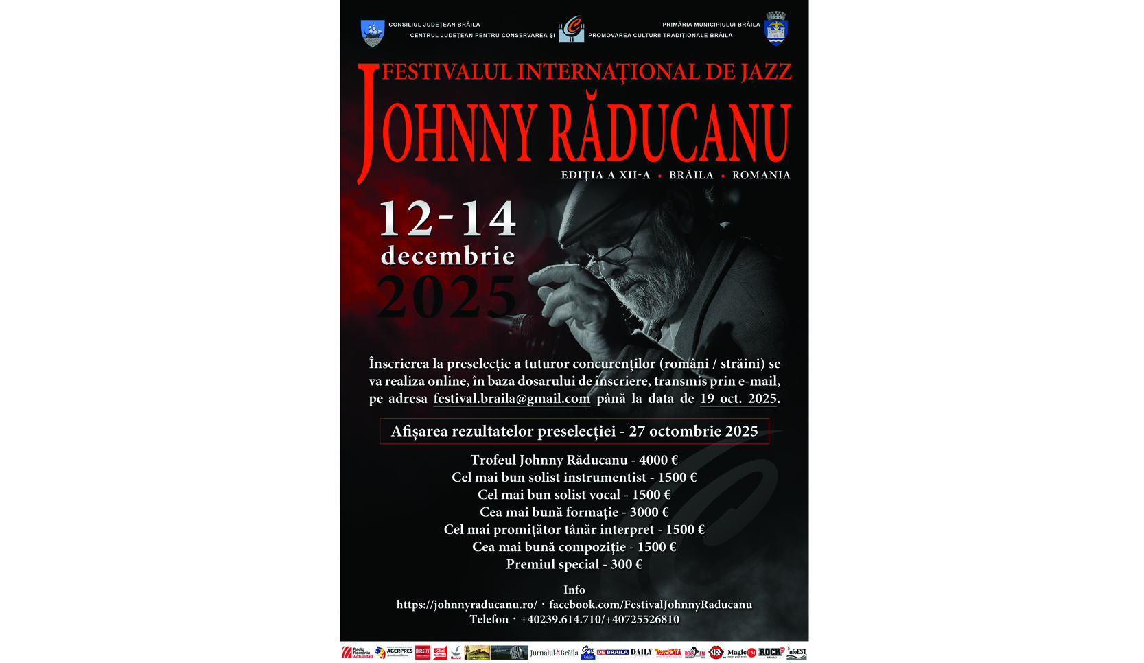 Festivalul internațional de jazz Johnny Răducanu 2025 cu premii de peste 13.000 euro
