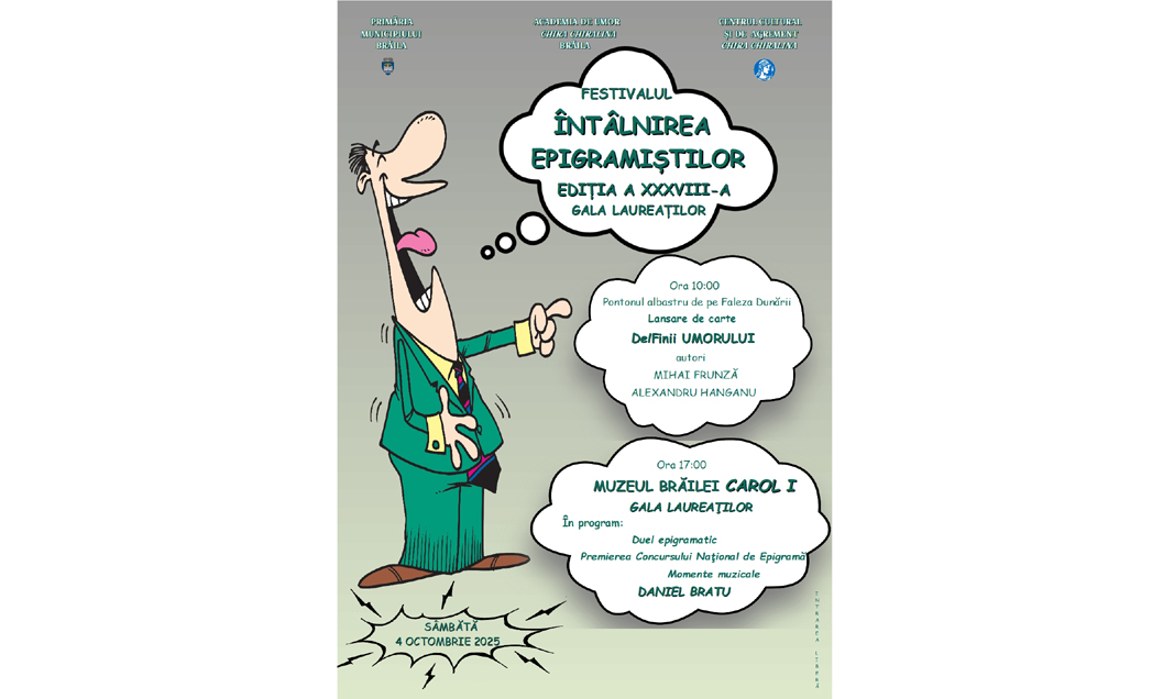 Brăila găzduiește gala epigramiștilor pentru ediția a XXXVIII-a