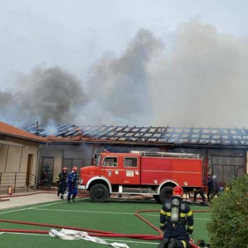 Incendiu la școala din Lovrin: 80 de persoane evacuate în siguranță
