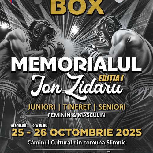 La Slimnic va avea loc prima ediție a Memorialului „Ion Zidaru” la box