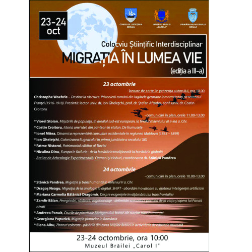 Colocviu interdisciplinar despre migrație la Muzeul Brăilei, cu lansare de carte și ateliere